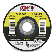 CGW Abrasives 35699 - 4X1/4X5/8 T27 A24-N-BF