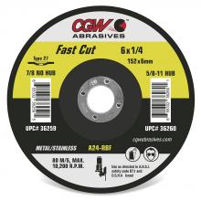 CGW Abrasives 36259 - 6X1/4X7/8 T27 A24-RBF
