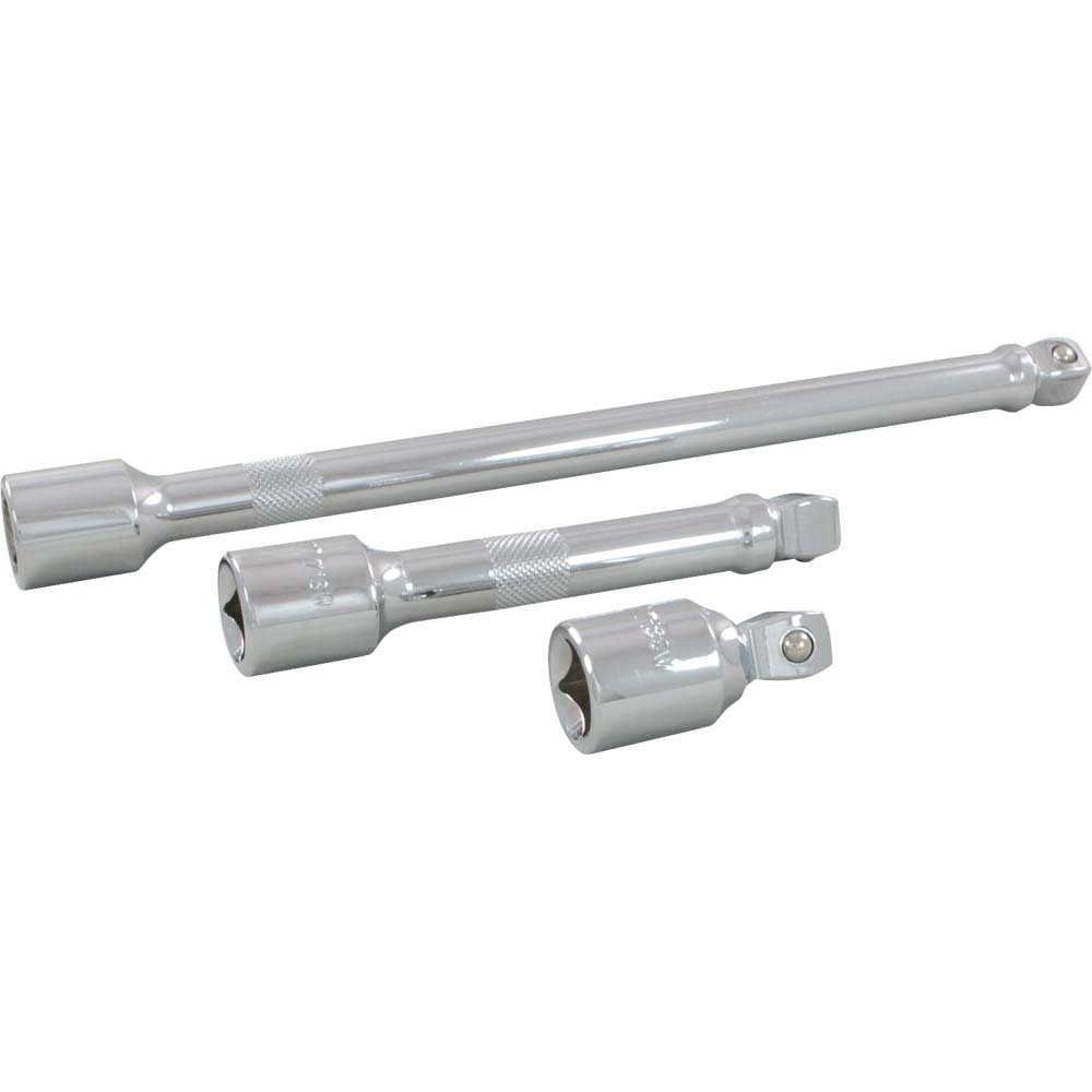 3 Piece 1/2&#34; Drive Chrome Wobble Extension Set, 2&#34;, 5&#34; & 10&#34;