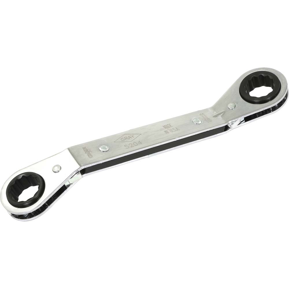 5/8&#34;x 11/16&#34; 12 Point, 25° Offset Ratcheting Box Wrench, Mirror Chrome Finish