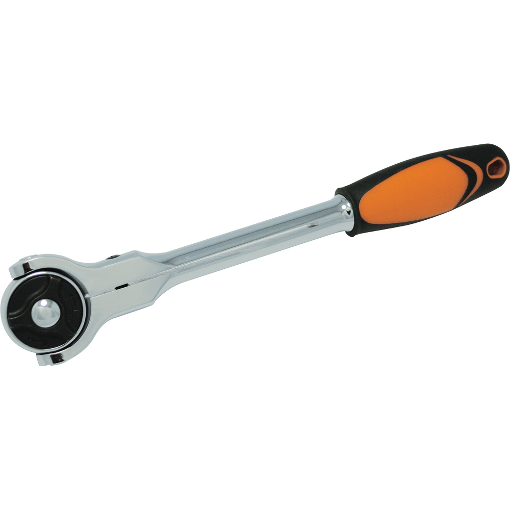 3/8&#34; Drive Swivel Head 72 Tooth Ratchet, Chrome Finish Comfort Handle, 9&#34; Long