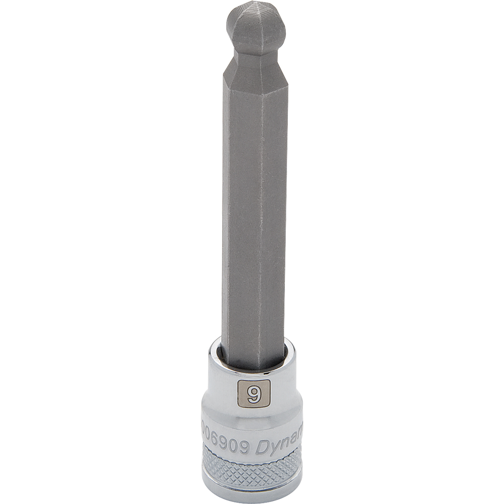 3/8&#34; Drive Metric Hex Head, 4mm Long Ball Nose, Chrome Finish Socket