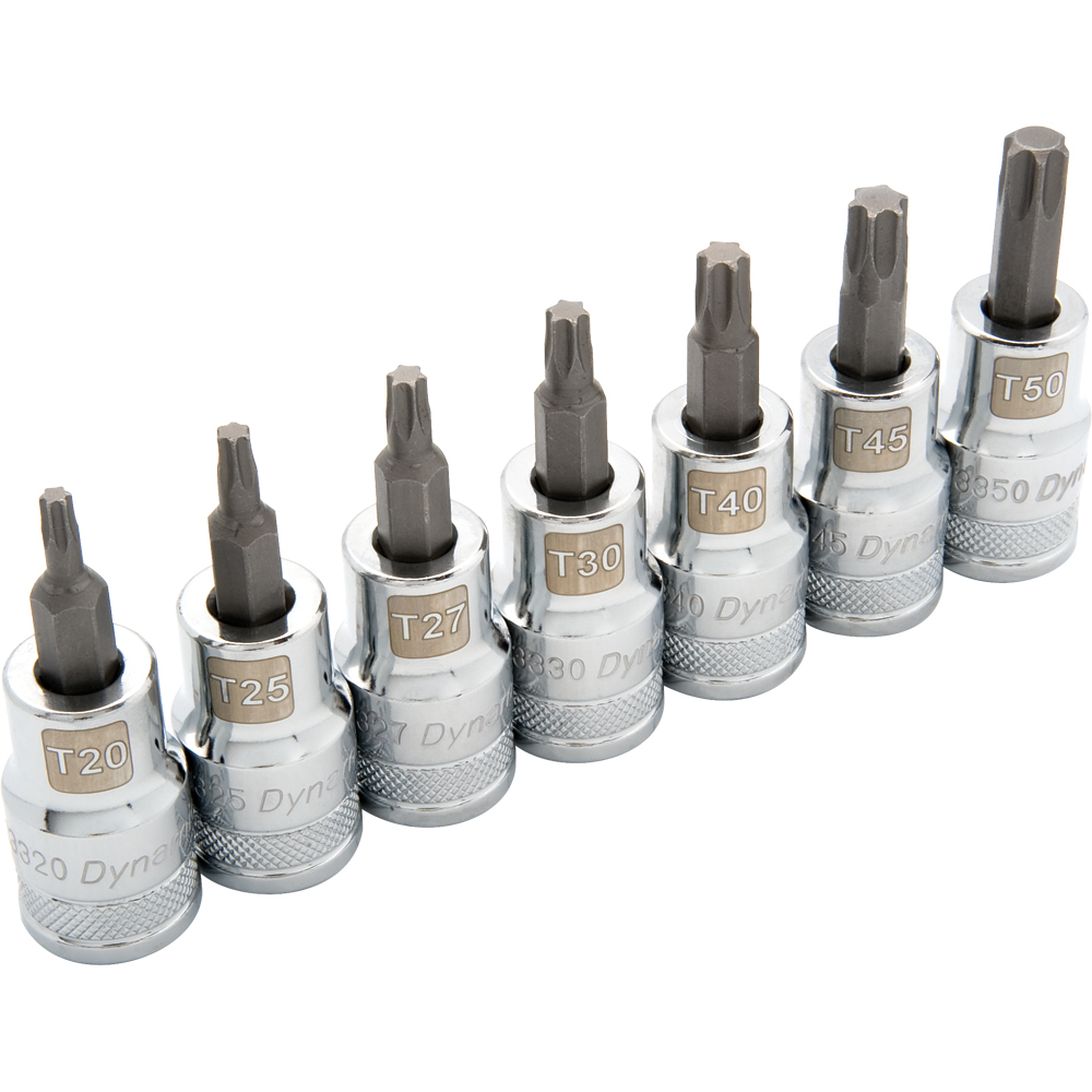 1/2&#34; Drive 7 Piece Standard, Torx® Socket Set, T20 - T50