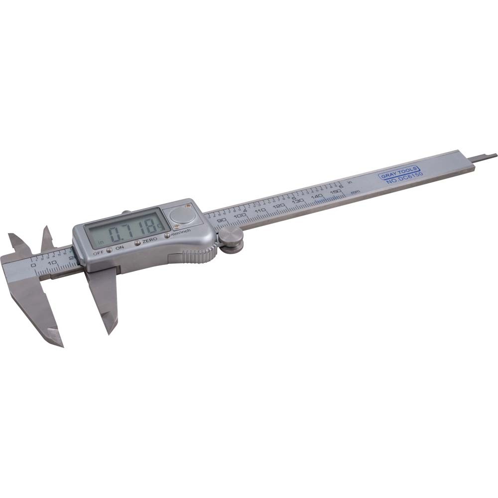 Digital Calipers, (6&#34; / 150mm), Metal Cast Housing