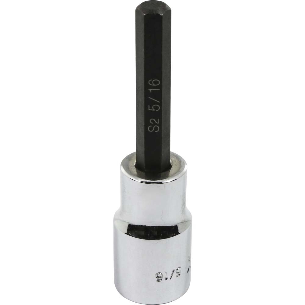 5/16&#34; X 1/2&#34; Drive, Standard Length Hex Head, Chrome Finish Socket