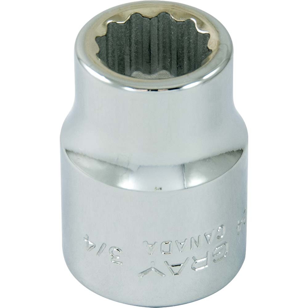Socket 3/4&#34; X 3/4&#34; Drive, 12 Point Standard Length, Chrome Finish Socket