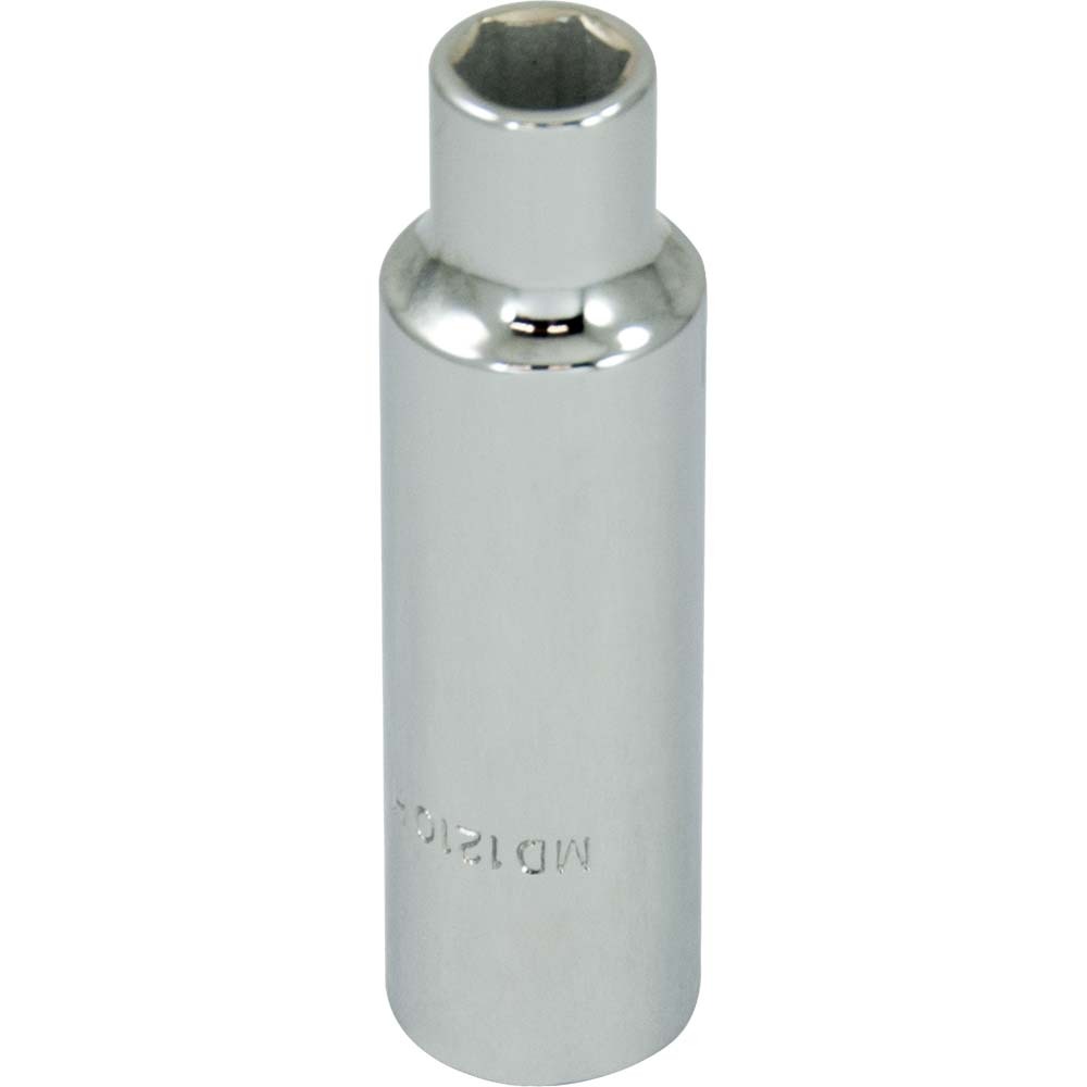 10mm X 1/2&#34; Drive 6 Point, Deep Length, Chrome Finish Socket