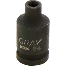 Gray Tools 14004 - 1/4" Drive E4 Hex, Female Torx Impact Socket