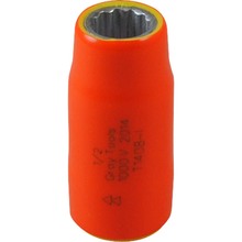 Gray Tools 1406-I - Socket 3/8" X 1/2" Drive, 12 Point Standard Length Socket, 1000V Insulated