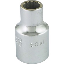 Gray Tools 1406 - Socket 3/8" X 1/2" Drive, 12 Point Standard Length, Chrome Finish Socket