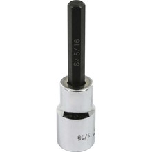 Gray Tools DW10L - 5/16" X 1/2" Drive, Standard Length Hex Head, Chrome Finish Socket