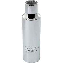 Gray Tools LD12 - 3/8" X 1/2" Drive, 12 Point Deep Length, Chrome Finish Socket