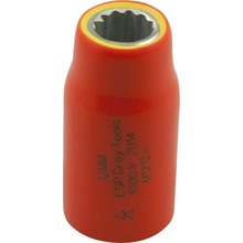 Gray Tools M1210-I - 10mm X 1/2" Drive, 12 Point Standard Length Socket, 1000V Insulated