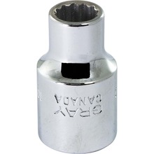 Gray Tools M1210 - 10mm X 1/2" Drive, 12 Point Standard Length, Chrome Finish Socket
