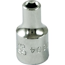 Gray Tools M604 - 4mm X 1/4" Drive, 6 Point Standard Length, Chrome Finish Socket