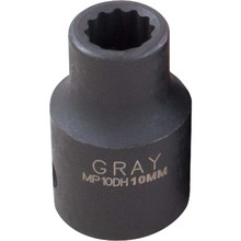 Gray Tools MP10DH - 10mm X 1/2" Drive, 12 Point Standard Length, Impact Socket