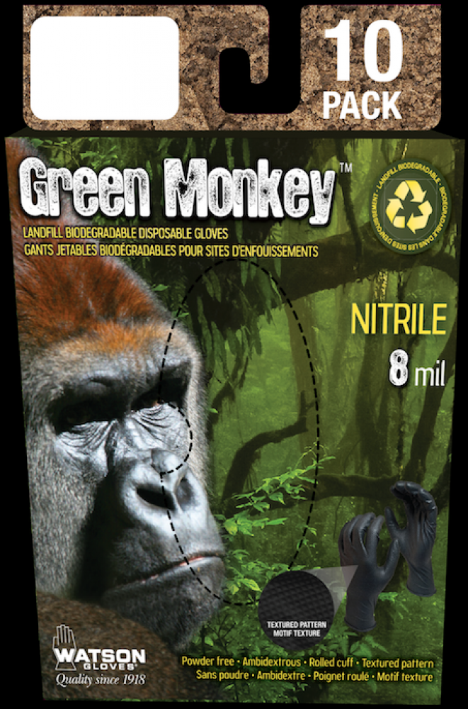 GREEN MONKEY 10 PK, 8 MIL, 11&#34; BLK - LARGE