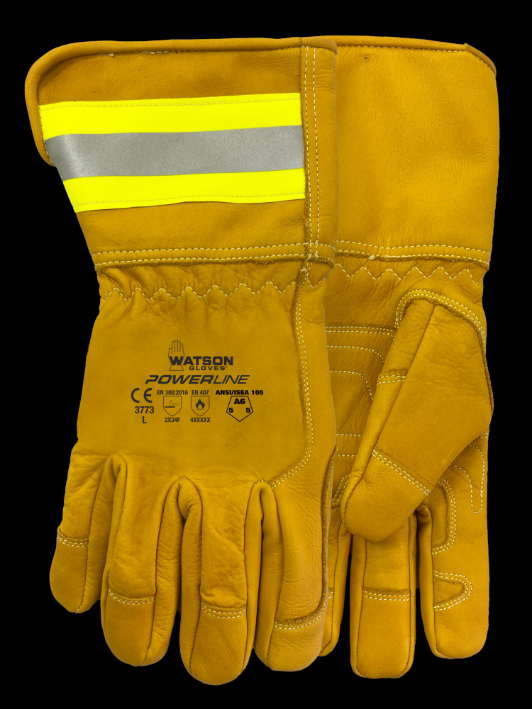 POWERLINE A6 FULLGRAIN COW REFLECTIVE 4 INCH CUFF UTILITY - L