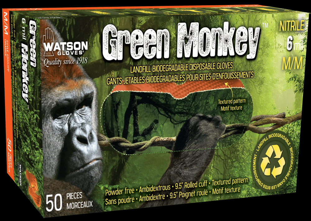 GREEN MONKEY RECLAIM 6 MIL NITRILE DIAMOND GRIP DISPOSABLE - L