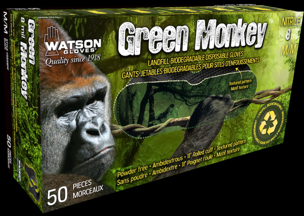GREEN MONKEY RECLAIM 8 MIL NITRILE DIAMOND GRIP DISPOSABLE - L