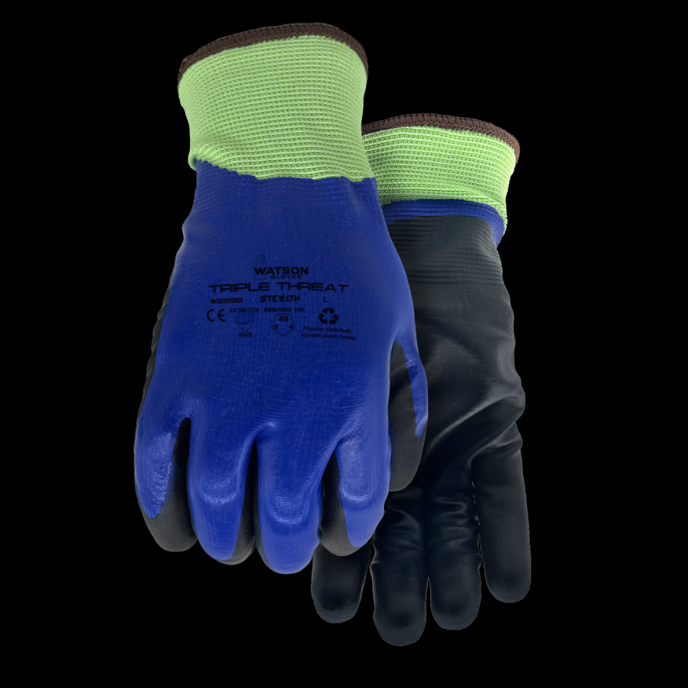 STEALTH TRIPLE THREAT A5 WASTENOT FULL DIPPED NITRILE LINED COATED - L