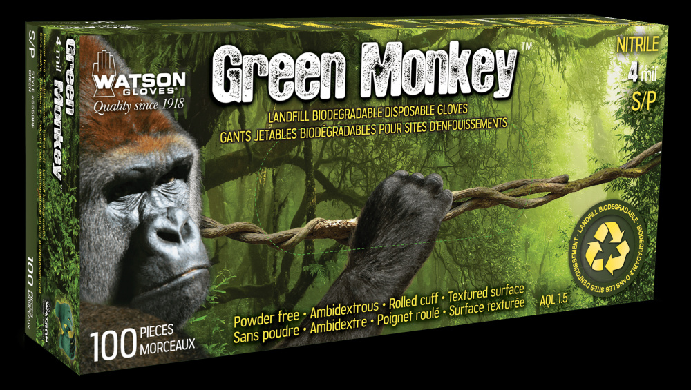 GREEN MONKEY RECLAIM 4 MIL NITRILE DISPOSABLE - L