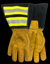 Watson Gloves 3775-L - POWERLINE A6 FULLGRAIN COW REFLECTIVE GAUNTLET UTILITY - L
