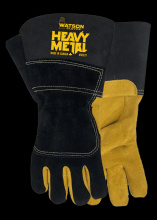 Watson Gloves 9533T-L - BLACK VELVET SPLIT ELK BACK FULL REVERSE PALM WELDING C100 LINED - L