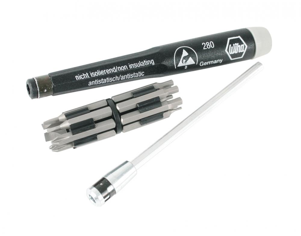 System 4 ESD Safe Slotted/Phillips/Hex Metric Micro Bit Set