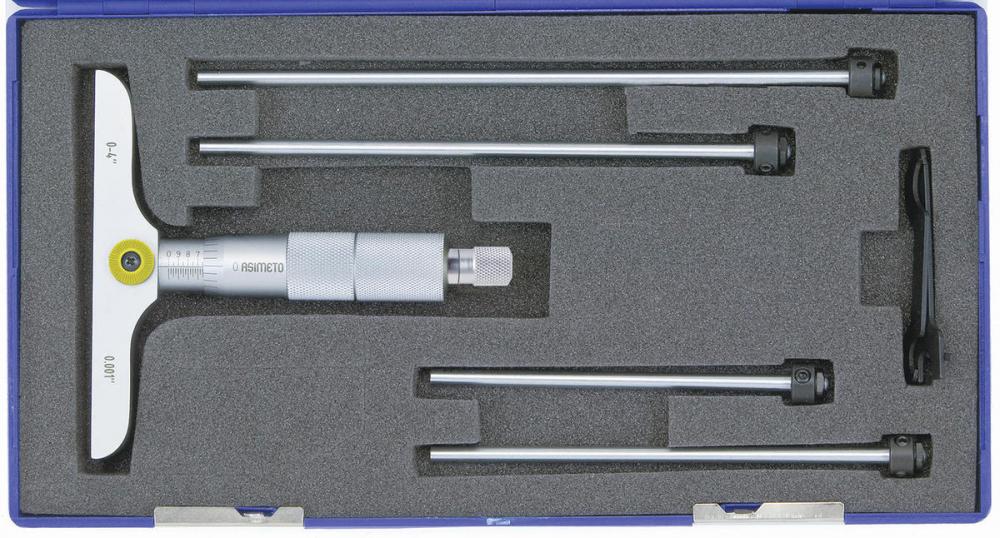 Asimeto 7201041 0-4&#34; Depth Micrometer With 2.5&#34; Base