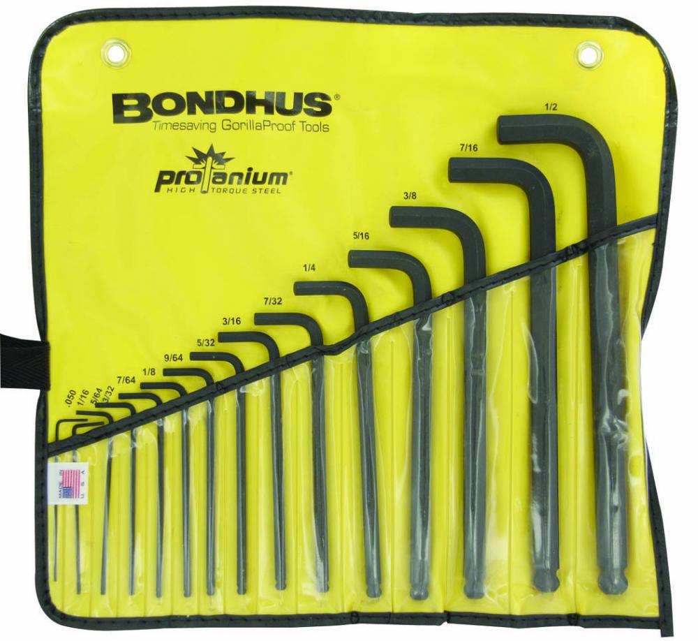 BONDHUS 15PC (.050 - 1/20 BPT L-KEY SET - POUCH