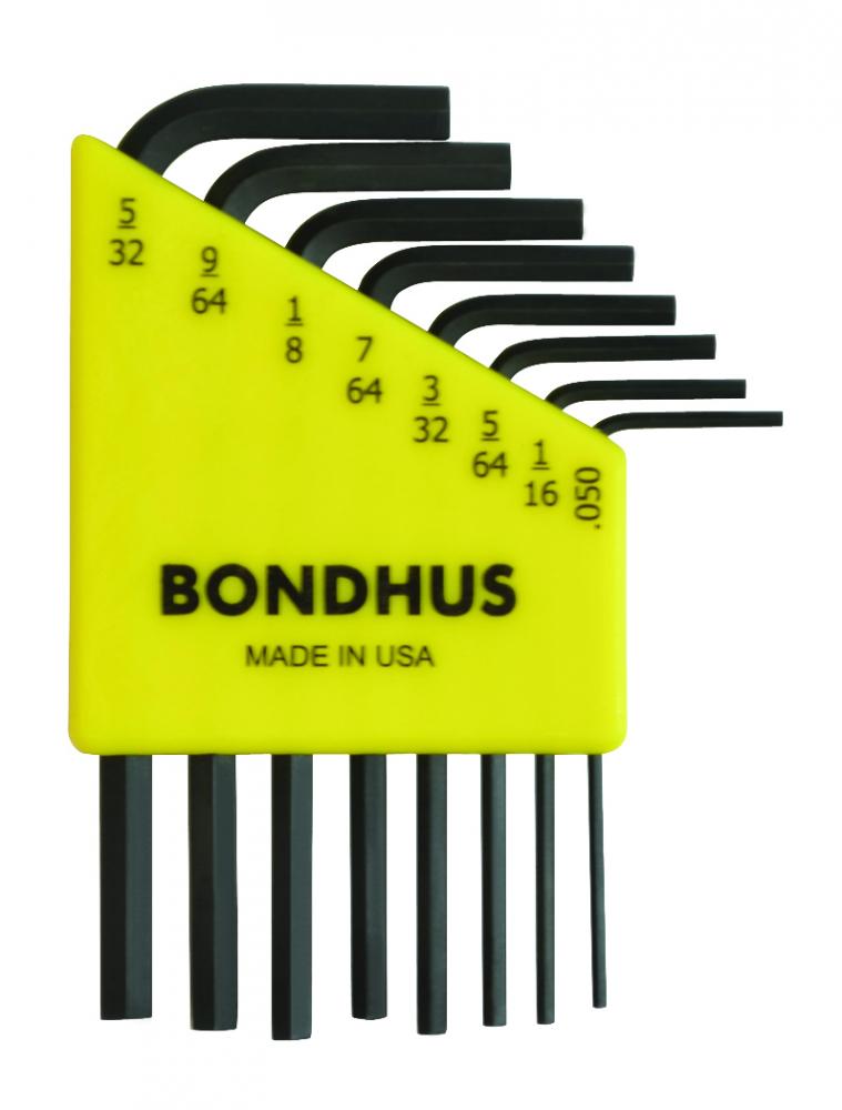 BONDHUS 8PC 9.050 - 5/32) SHORT ARM HEX SET