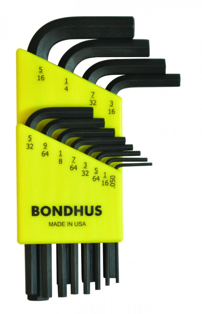 BONDHUS 12 PC SAE SA HEX KEY SET .050-5/16