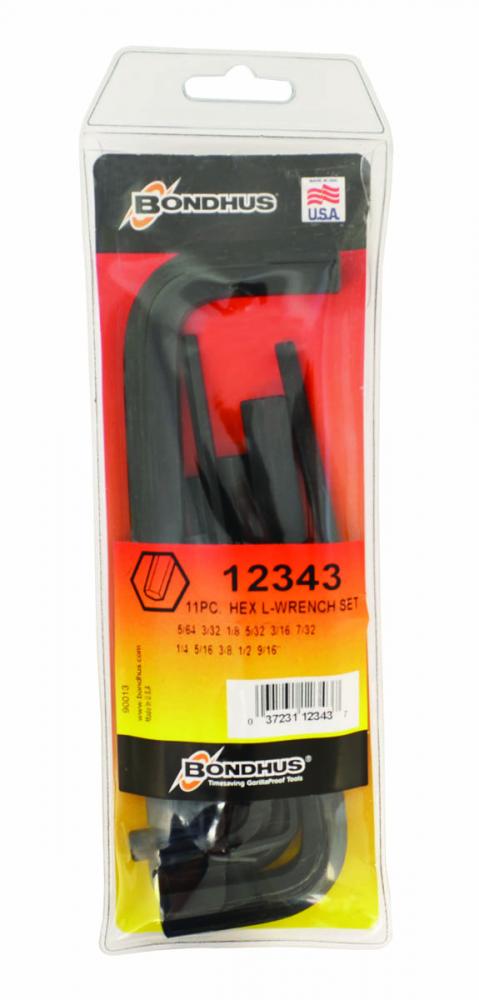 BONDHUS 11PC 95/64-9/16 NO 7/64 9/64) S KEY SET