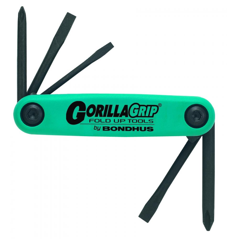 BONDHUS 5PC PH #1, #2, SLOT 1/8, 3/16, 1/4&#34; FOLDUP