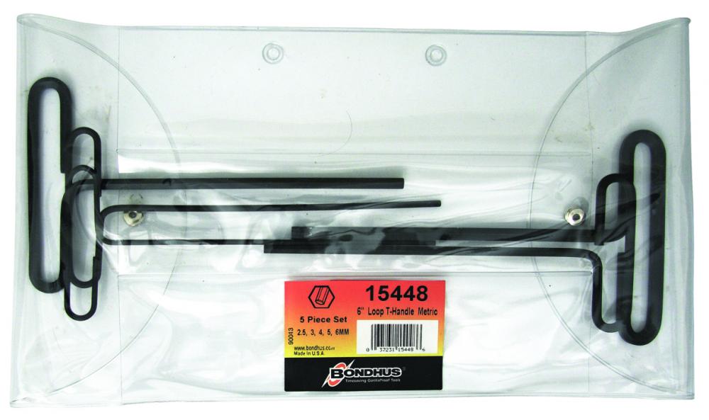 BONDHUS 5PC 6&#34; LOOP HEX T-HANDLE SET (2 - 6MM)