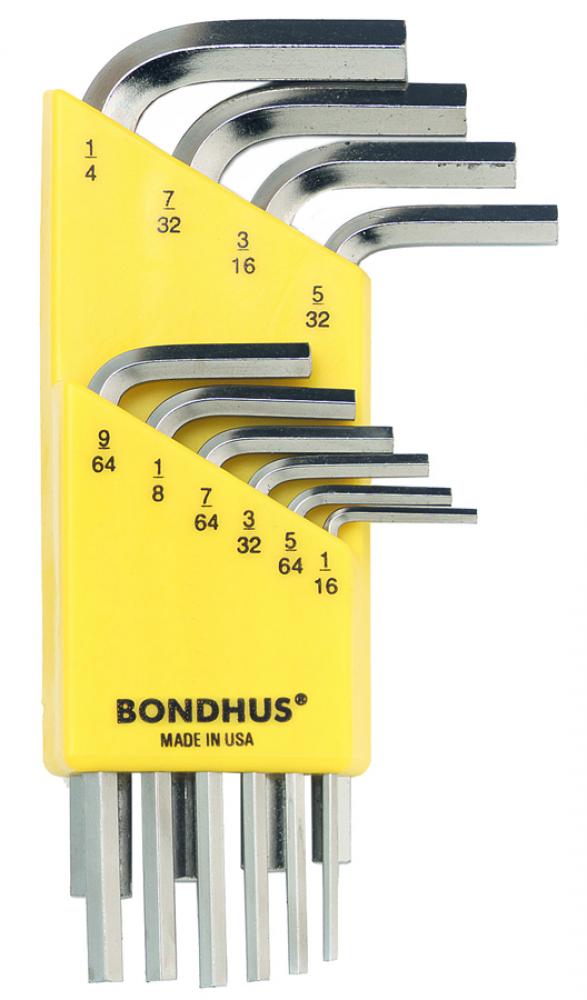 BONDHUS 10PC (1/16-1/4) BRITEGUARD™ S HEX SET