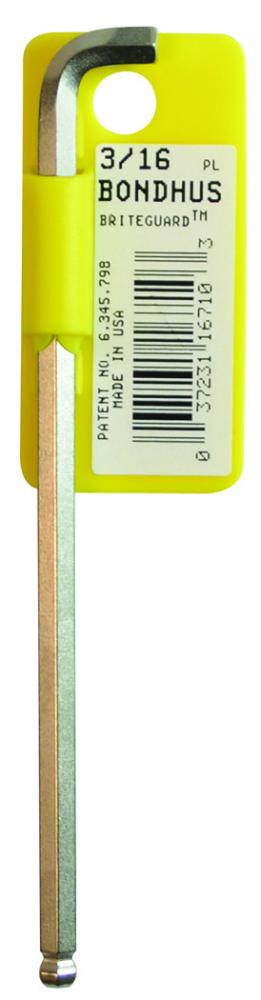 BONDHUS 3/16 BRITEGUARD™ STUBBY BPT L-WRENCH W/TAB