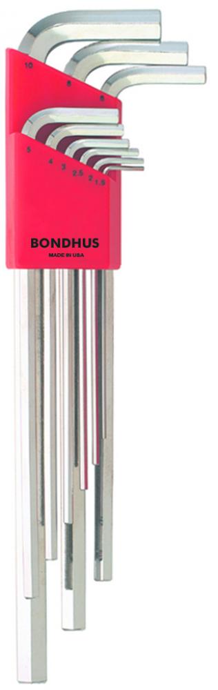 BONDHUS 9PC (1.5-10MM) BRITEGUARD XL HEX L-WRENCH SET
