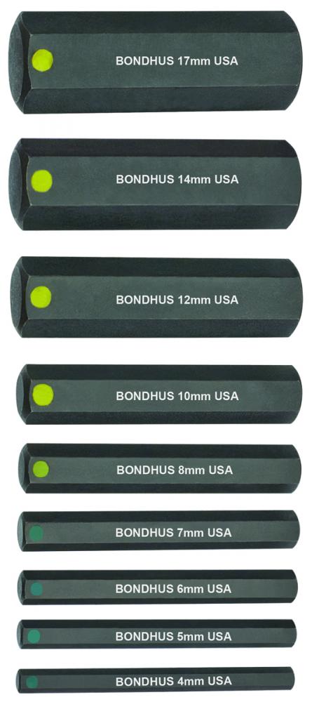 BONDHUS 9PC 2&#34; HEX PROHOLD® BIT SET (4 - 17MM)