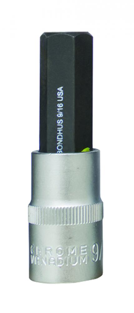 BONDHUS 9/16 X 2&#34; PROHOLD™ HEX BIT & 1/2 SOCKET