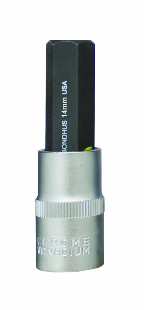 BONDHUS 14MM X 2&#34; PROHOLD™ HEX BIT & 1/2 SOCKET