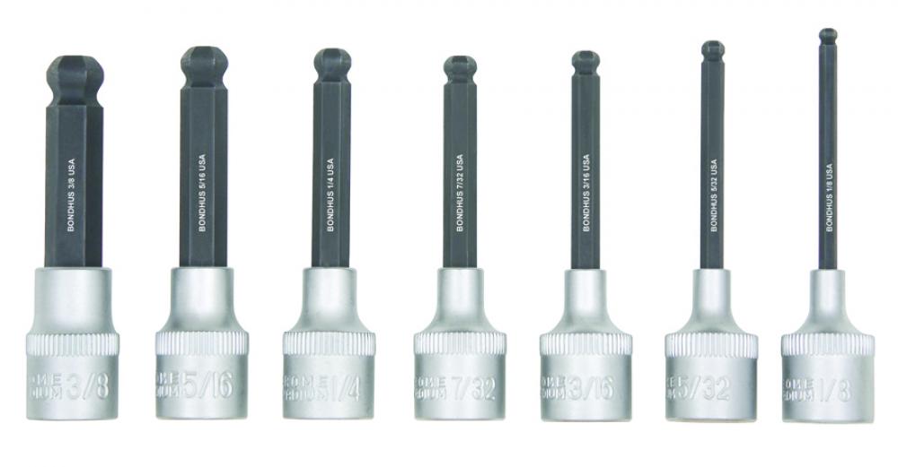 BONDHUS PROHOLD™ 2&#34; BALL BIT SOCKET SET (1/8-3/8)