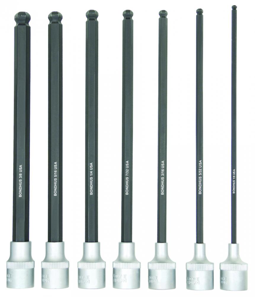 BONDHUS 7PC (1/8-3/8&#34;) 6&#34; PROHOLD BALL / SOCKET SET