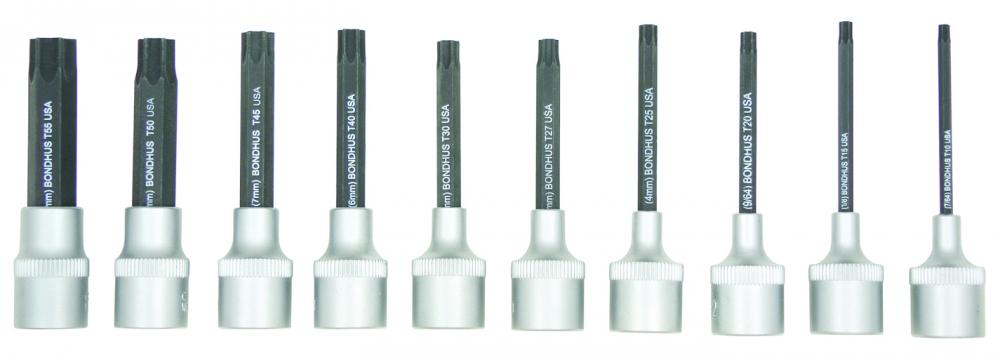BONDHUS 10PC 2&#34; PROHOLD® STAR BIT SET (T10 - T55)
