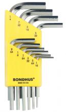 Bondhus 16238-BON - BONDHUS 10PC (1/16-1/4) BRITEGUARD™ S HEX SET