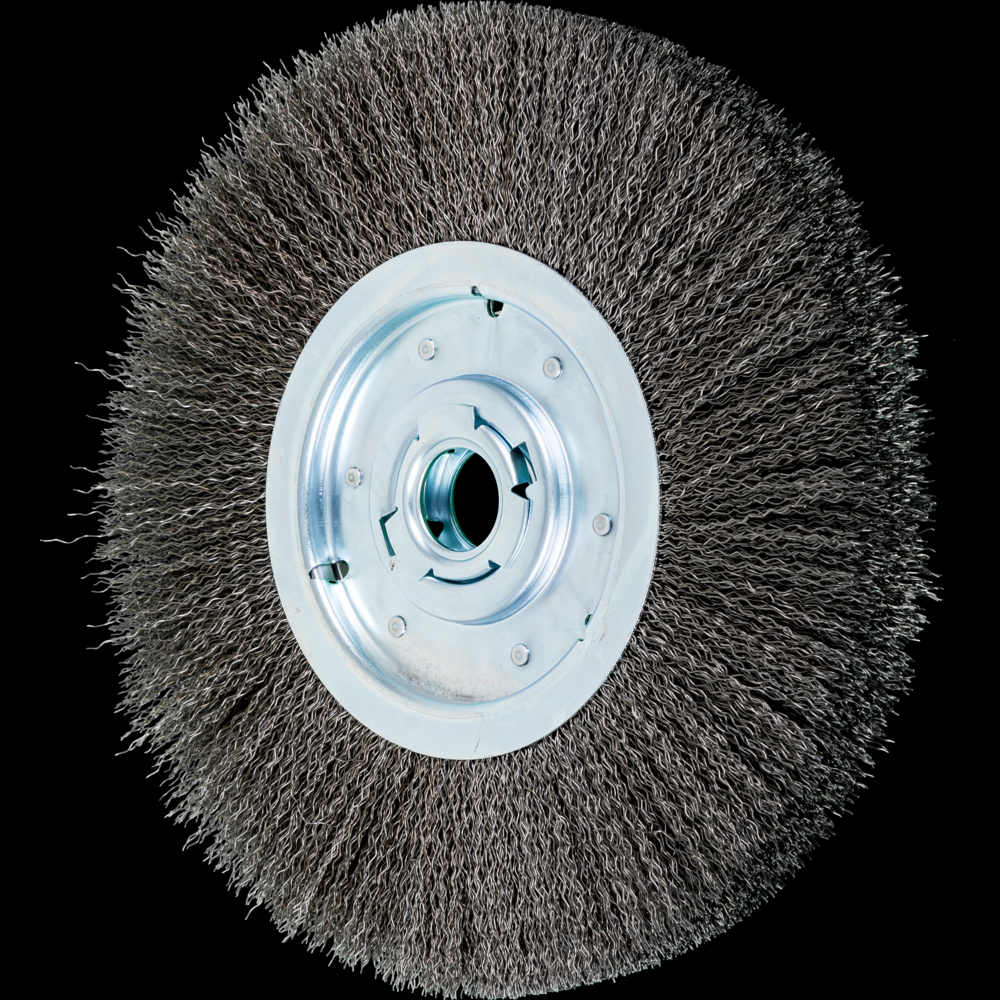 PFERD Crimped Wire Wheel Brush 12&#34; Dia Medium Face .020 Carbon Steel 2&#34; Keyed Arbor