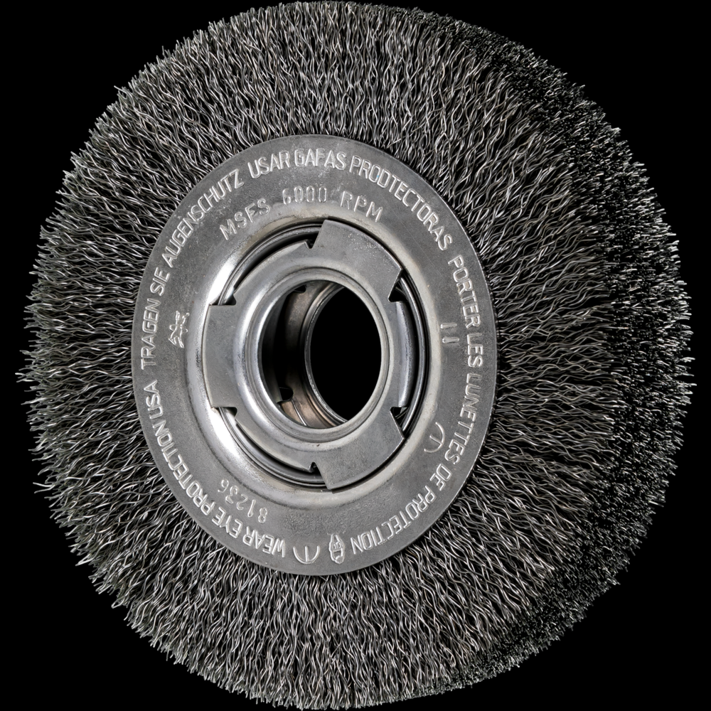 PFERD Crimped Wire Wheel Brush 6&#34; Dia Wide Face .014 Carbon Steel 2&#34; Arbor