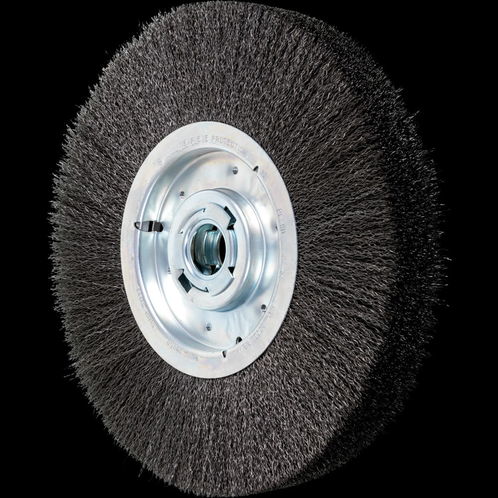 PFERD Crimped Wire Wheel Brush 12&#34; Dia Wide Face .014 Carbon Steel 2&#34; Keyed Arbor