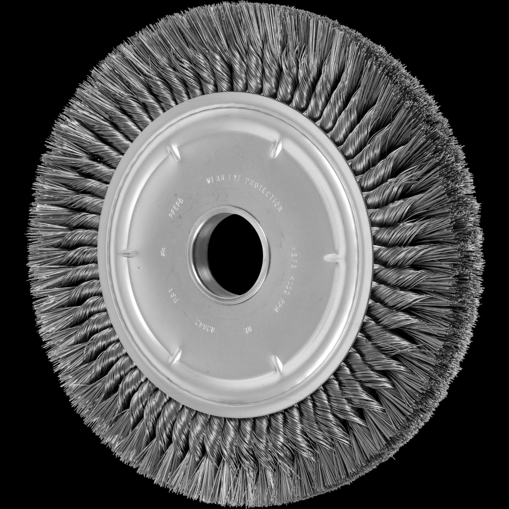 PFERD Knot Wire Wheel Brush - Double Row 12&#34; Dia. .016 Carbon Steel 2&#34; Arbor